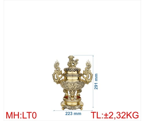 đỉnh lư tròn tay rồng LT0 - 29CM