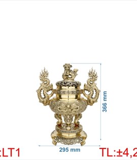 đỉnh lư tròn tay rồng LT1 - 37CM