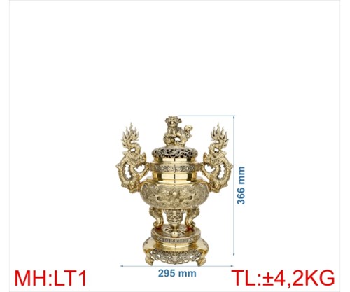 đỉnh lư tròn tay rồng LT1 - 37CM