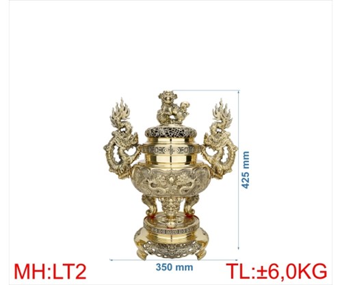 đỉnh lư tròn tay rồng LT2- 43CM
