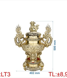 đỉnh lư tròn tay rồng LT3 - 50CM