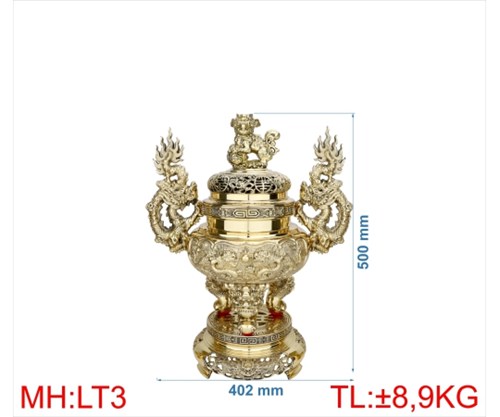 đỉnh lư tròn tay rồng LT3 - 50CM