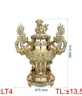 đỉnh lư tròn tay rồng LT4 - 60CM