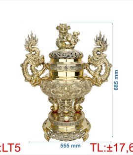 đỉnh lư tròn tay rồng LT5 -68CM
