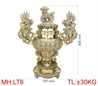 đỉnh lư tròn tay rồng LT6 - 8T3