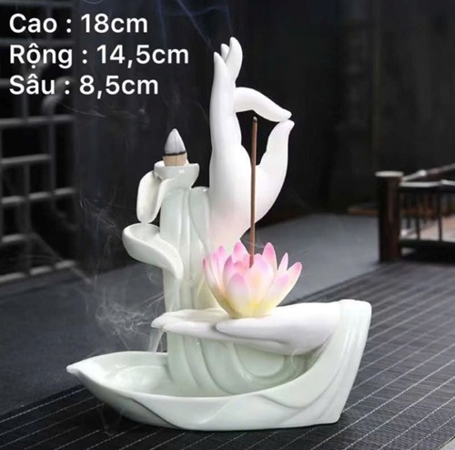 Đốt trầm bàn tay 0092 xanh ngọc