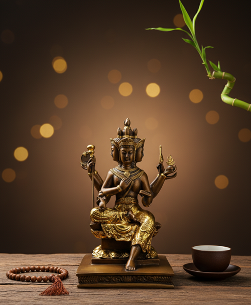 phật 4 mặt dát vàng 30cm