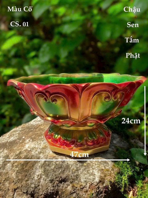 CHẬU TẮM PHẬT MÀU CỔ CS01