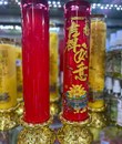Đèn cầy ống thủy tinh 7 ngày cao 33cm đỏ