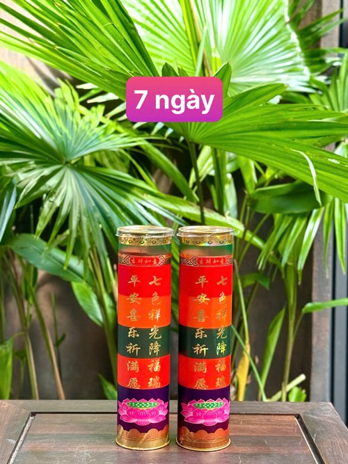 đèn cầy ống ngũ sắc 7 ngày