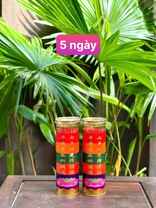 Đèn cầy ống ngũ sắc 5 ngày