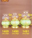 đèn dầu lưu ly kinh lớn 1491 xanh