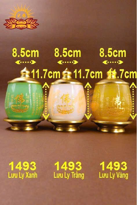 chung nước lưu ly kinh trung 1493 vàng