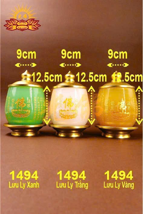 chung nước lưu ly kinh lớn 1494 xanh