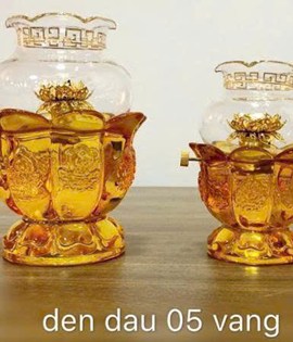 đèn dầu pha lê 05 lớn vàng
