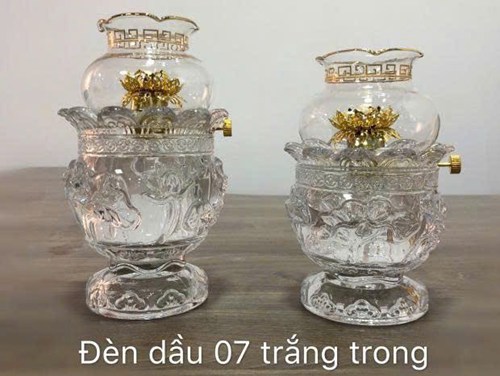 đèn dầu 07 nhỏ trắng