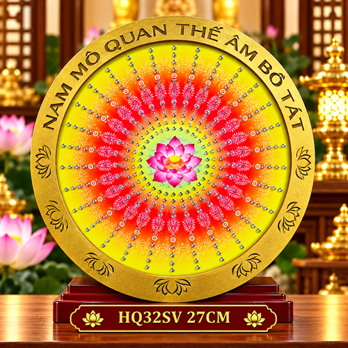 Hào Quang 32SV 27CM SEN QUAN ÂM VIỀN VÀNG