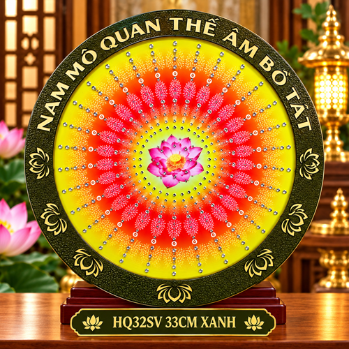 Hào Quang 32SV 33CM SEN QUAN ÂM VIỀN XANH