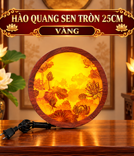 HÀO QUANG SEN TRÒN 25CM VÀNG