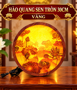 HÀO QUANG SEN TRÒN 30CM VÀNG