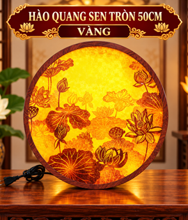 HÀO QUANG SEN TRÒN 50CM VÀNG