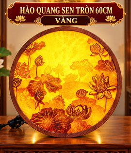 HÀO QUANG SEN TRÒN 60CM VÀNG