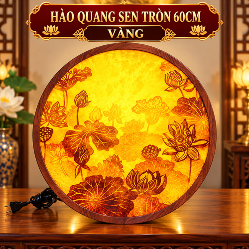 HÀO QUANG SEN TRÒN 60CM VÀNG