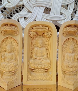 Hộp Gỗ 3 Mặt Phật Nhỏ ( tam bảo)