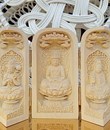 Hộp Gỗ 3 Mặt Phật Nhỏ ( thế chí-di đà- quan âm) ngồi kiểu 2