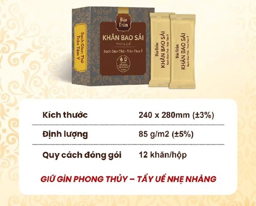 Khăn bao sái Bảo Trầm 12 khăn