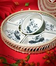 Khay mây có nắp vẽ
