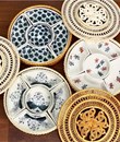 Khay mây có nắp vẽ