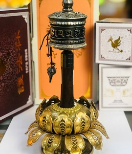 KINH LUÂN QUAY TAY NHỎ 19CM BẠC