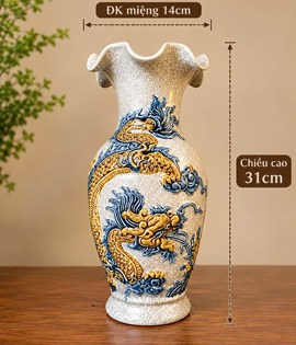 Lọ lượn miệng men rạn h3 rồng