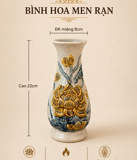 lọ huệ men rạn h22