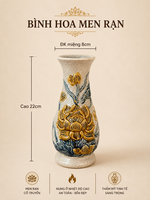 lọ huệ men rạn h22