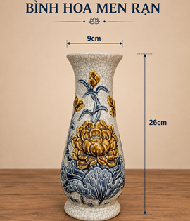 lọ huệ men rạn h26