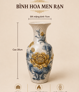 LỌ LỌC BÌNH MEN RẠN H30 SEN