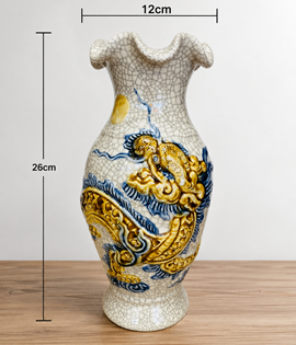 Lọ lượn miệng men rạn h26 rồng