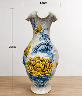 Lọ lượn miệng men rạn h26 sen