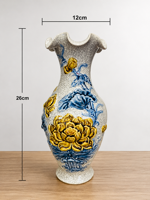 Lọ lượn miệng men rạn h26 sen