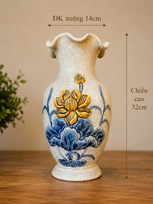 Lọ lượn miệng men rạn h32 sen