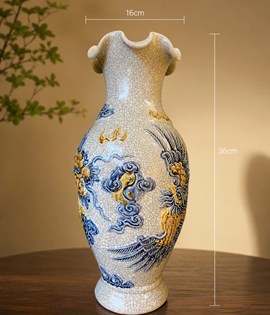 Lọ lượn miệng men rạn h36 rồng