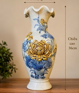 Lọ lượn miệng men rạn h36 sen