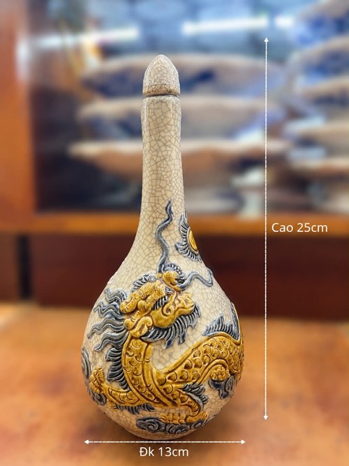 Nậm 1 bầu men rạn S1 rồng