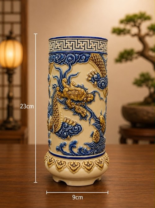 Ống hương hoàng thổ S1 rồng