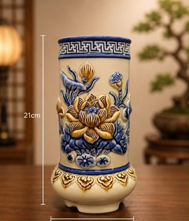 Ống hương hoàng thổ S2 sen