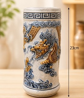 Ống hương men rạn s1 rồng