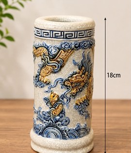 Ống hương men rạn S3 rồng