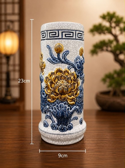 Ống hương men rạn s1 sen